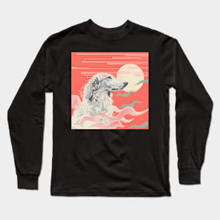 Borzoi in 80's Long Sleeve T-Shirt